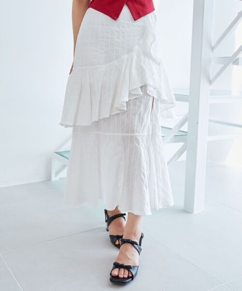 MAJESTIC LEGON / マジェスティックレゴン ミニ・ひざ丈スカート | フリルデザインスリットスカート | 詳細4