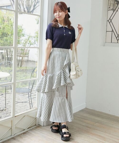 MAJESTIC LEGON / マジェスティックレゴン ミニ・ひざ丈スカート | フリルデザインスリットスカート | 詳細8