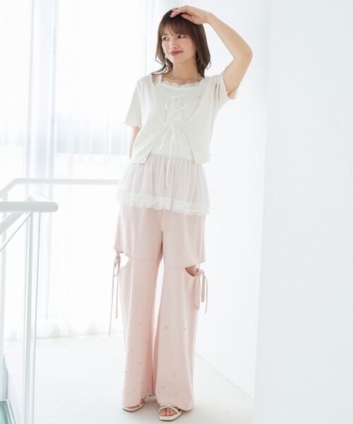 MAJESTIC LEGON / マジェスティックレゴン その他パンツ | スリットビジュースウェットパンツ | 詳細11