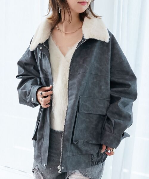 MAJESTIC LEGON / マジェスティックレゴン ブルゾン | ヴィンテージライク合皮ブルゾン | 詳細11