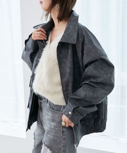 MAJESTIC LEGON / マジェスティックレゴン ブルゾン | ヴィンテージライク合皮ブルゾン | 詳細16