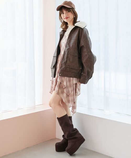 MAJESTIC LEGON / マジェスティックレゴン ブルゾン | ヴィンテージライク合皮ブルゾン | 詳細2