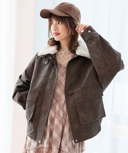 MAJESTIC LEGON / マジェスティックレゴン ブルゾン | ヴィンテージライク合皮ブルゾン | 詳細4