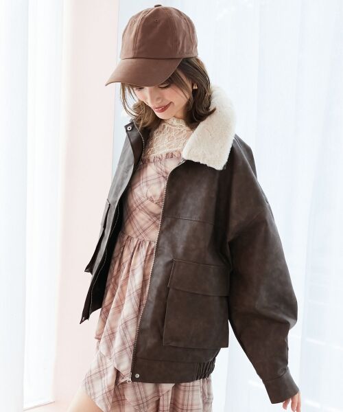 MAJESTIC LEGON / マジェスティックレゴン ブルゾン | ヴィンテージライク合皮ブルゾン | 詳細5