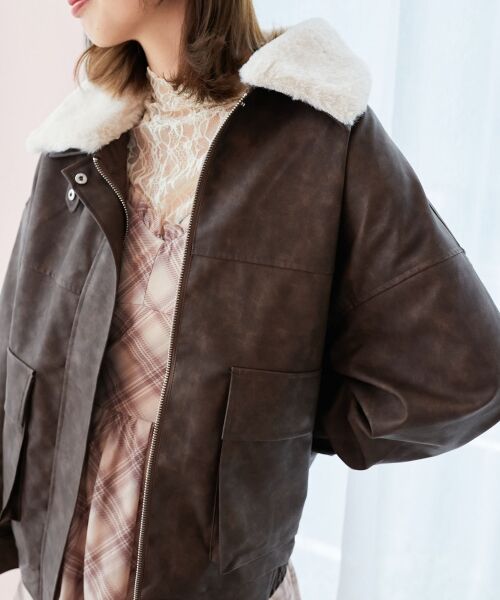 MAJESTIC LEGON / マジェスティックレゴン ブルゾン | ヴィンテージライク合皮ブルゾン | 詳細7