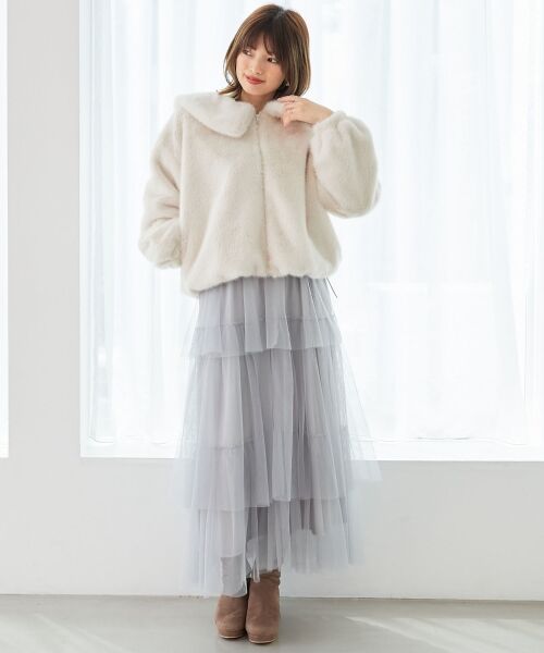 MAJESTIC LEGON / マジェスティックレゴン ブルゾン | ジップデザインファーブルゾン | 詳細1