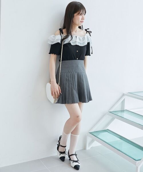 MAJESTIC LEGON / マジェスティックレゴン カットソー | シアーフリルオフショルカットトップス | 詳細16