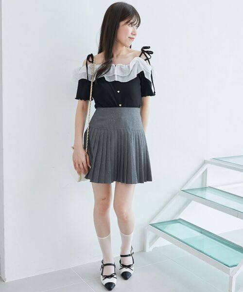 MAJESTIC LEGON / マジェスティックレゴン カットソー | シアーフリルオフショルカットトップス | 詳細17