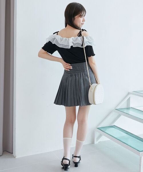 MAJESTIC LEGON / マジェスティックレゴン カットソー | シアーフリルオフショルカットトップス | 詳細18