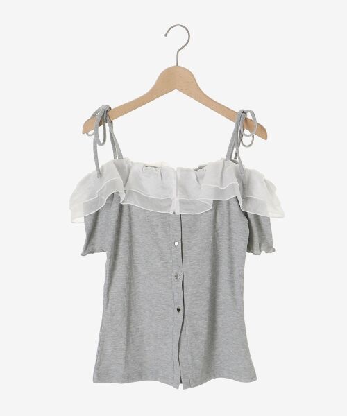 MAJESTIC LEGON / マジェスティックレゴン カットソー | シアーフリルオフショルカットトップス | 詳細25