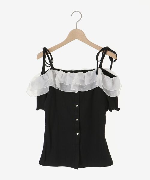 MAJESTIC LEGON / マジェスティックレゴン カットソー | シアーフリルオフショルカットトップス | 詳細26