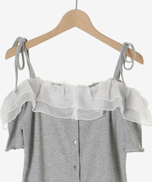 MAJESTIC LEGON / マジェスティックレゴン カットソー | シアーフリルオフショルカットトップス | 詳細28