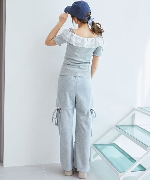 MAJESTIC LEGON / マジェスティックレゴン カットソー | シアーフリルオフショルカットトップス | 詳細9