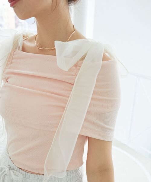 MAJESTIC LEGON / マジェスティックレゴン カットソー | 肩リボンオフショルカットトップス | 詳細15