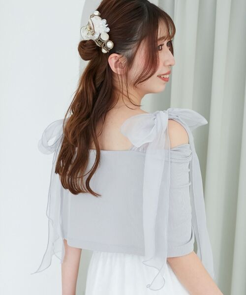 MAJESTIC LEGON / マジェスティックレゴン カットソー | 肩リボンオフショルカットトップス | 詳細21