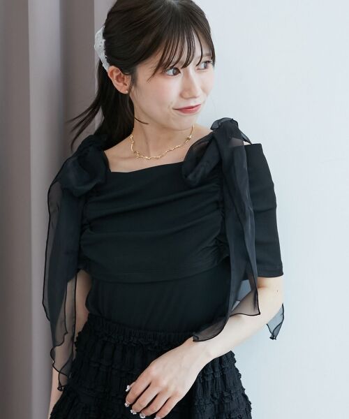 MAJESTIC LEGON / マジェスティックレゴン カットソー | 肩リボンオフショルカットトップス | 詳細26