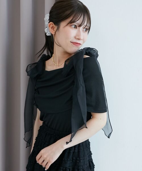 MAJESTIC LEGON / マジェスティックレゴン カットソー | 肩リボンオフショルカットトップス | 詳細27