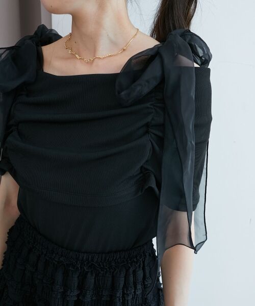 MAJESTIC LEGON / マジェスティックレゴン カットソー | 肩リボンオフショルカットトップス | 詳細29