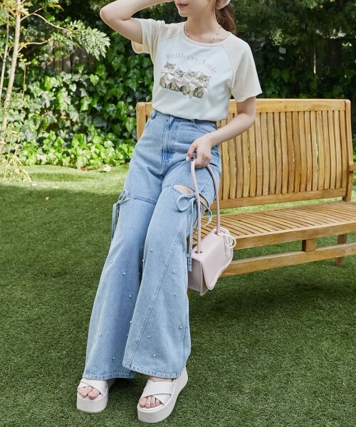 MAJESTIC LEGON / マジェスティックレゴン Tシャツ | ラグランネコチャンTシャツ | 詳細1