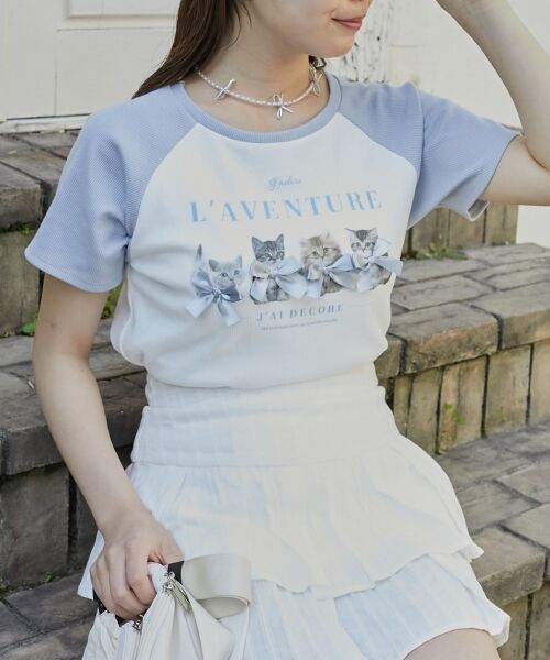 MAJESTIC LEGON / マジェスティックレゴン Tシャツ | ラグランネコチャンTシャツ | 詳細14
