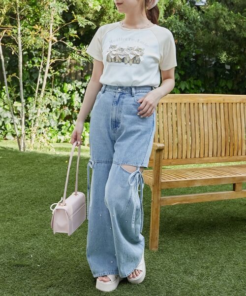 MAJESTIC LEGON / マジェスティックレゴン Tシャツ | ラグランネコチャンTシャツ | 詳細3