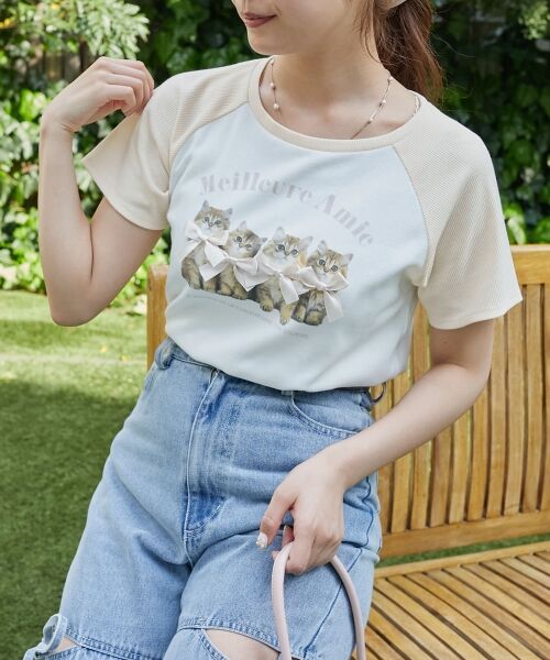 MAJESTIC LEGON / マジェスティックレゴン Tシャツ | ラグランネコチャンTシャツ | 詳細5