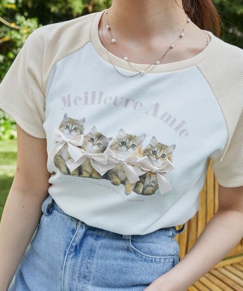 MAJESTIC LEGON / マジェスティックレゴン Tシャツ | ラグランネコチャンTシャツ | 詳細9