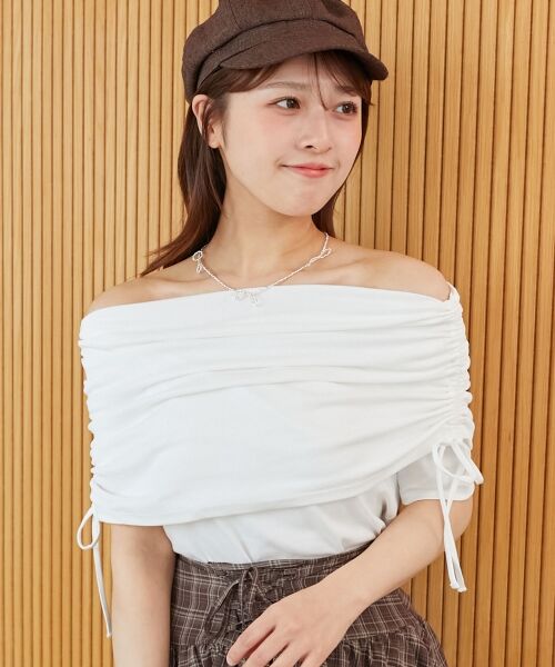 MAJESTIC LEGON / マジェスティックレゴン カットソー | サイドドロストオフショルカットトップス | 詳細4