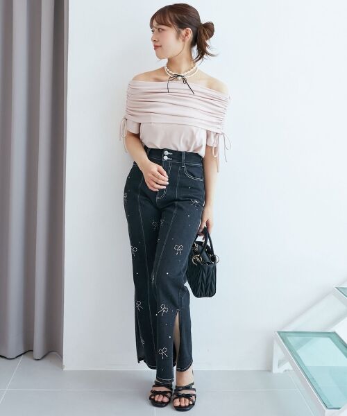 MAJESTIC LEGON / マジェスティックレゴン カットソー | サイドドロストオフショルカットトップス | 詳細8