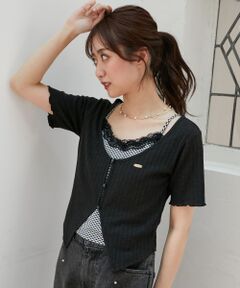 MAJESTIC LEGON / マジェスティックレゴン Tシャツ | キャミレイヤードライク半袖トップス