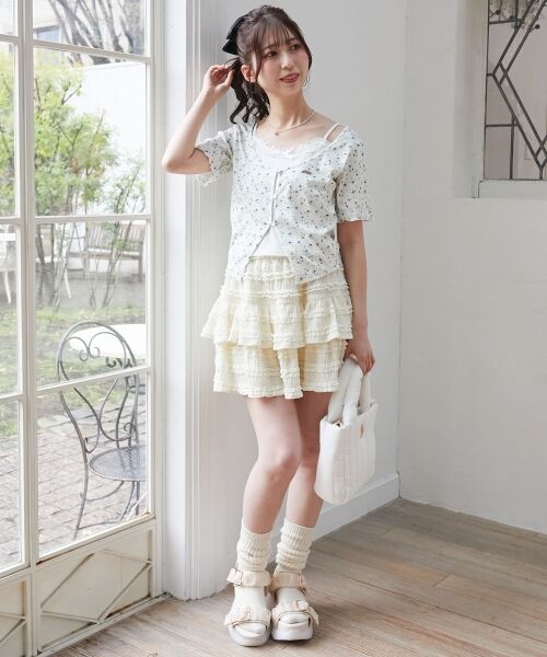 MAJESTIC LEGON / マジェスティックレゴン Tシャツ | キャミレイヤードライク半袖トップス | 詳細10