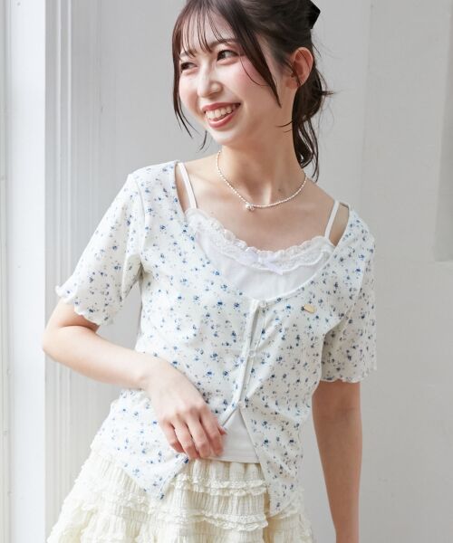 MAJESTIC LEGON / マジェスティックレゴン Tシャツ | キャミレイヤードライク半袖トップス | 詳細13