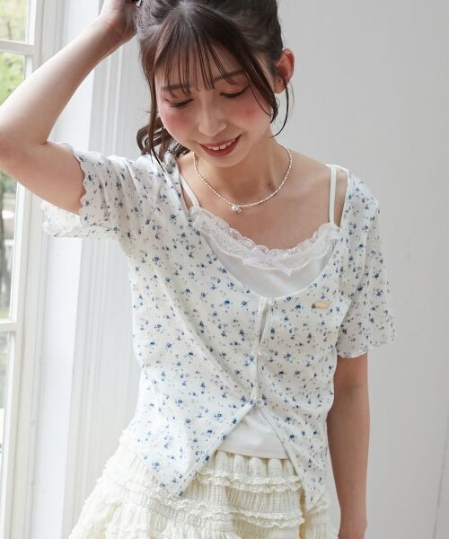 MAJESTIC LEGON / マジェスティックレゴン Tシャツ | キャミレイヤードライク半袖トップス | 詳細14