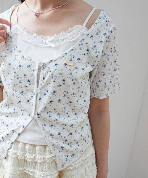 MAJESTIC LEGON / マジェスティックレゴン Tシャツ | キャミレイヤードライク半袖トップス | 詳細16