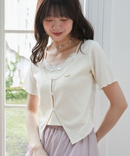 MAJESTIC LEGON / マジェスティックレゴン Tシャツ | キャミレイヤードライク半袖トップス | 詳細21