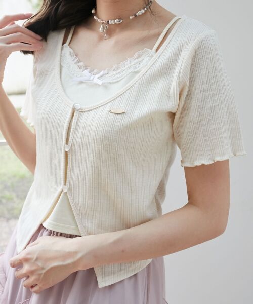 MAJESTIC LEGON / マジェスティックレゴン Tシャツ | キャミレイヤードライク半袖トップス | 詳細23