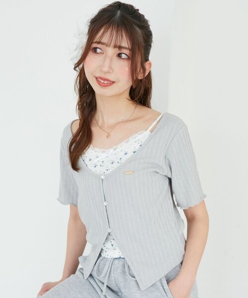 MAJESTIC LEGON / マジェスティックレゴン Tシャツ | キャミレイヤードライク半袖トップス | 詳細4