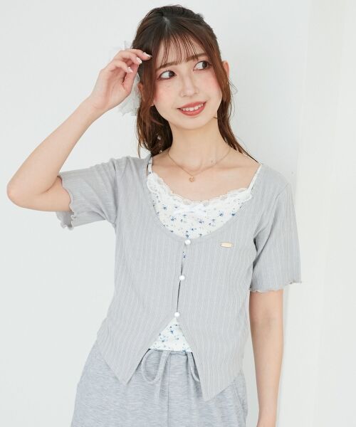 MAJESTIC LEGON / マジェスティックレゴン Tシャツ | キャミレイヤードライク半袖トップス | 詳細5