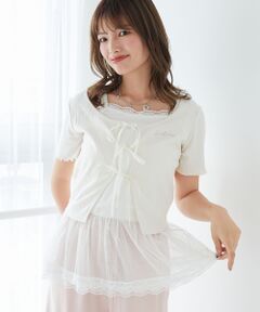 MAJESTIC LEGON / マジェスティックレゴン カーディガン・ボレロ | ペプラムキャミセットカットカーデ