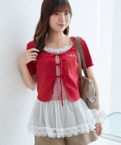 MAJESTIC LEGON / マジェスティックレゴン カーディガン・ボレロ | ペプラムキャミセットカットカーデ