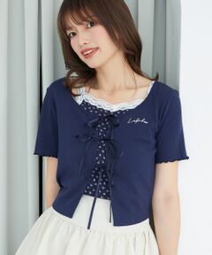 MAJESTIC LEGON / マジェスティックレゴン カーディガン・ボレロ | ペプラムキャミセットカットカーデ