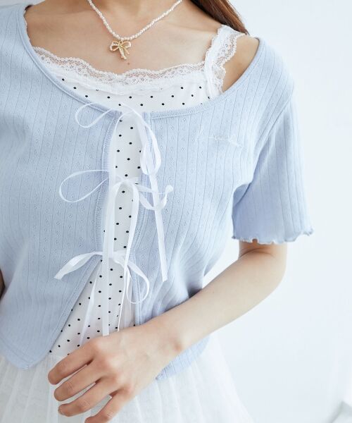 MAJESTIC LEGON / マジェスティックレゴン カーディガン・ボレロ | ペプラムキャミセットカットカーデ | 詳細16