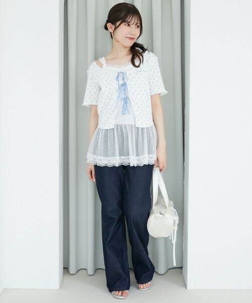 MAJESTIC LEGON / マジェスティックレゴン カーディガン・ボレロ | ペプラムキャミセットカットカーデ | 詳細17