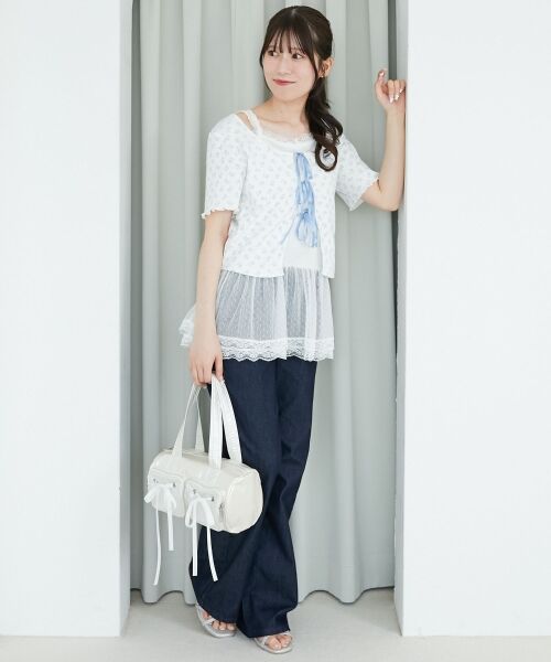 MAJESTIC LEGON / マジェスティックレゴン カーディガン・ボレロ | ペプラムキャミセットカットカーデ | 詳細18