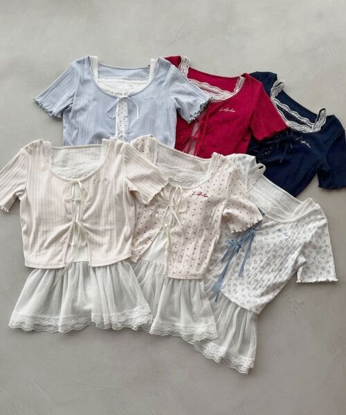 MAJESTIC LEGON / マジェスティックレゴン カーディガン・ボレロ | ペプラムキャミセットカットカーデ | 詳細2