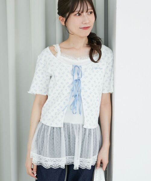 MAJESTIC LEGON / マジェスティックレゴン カーディガン・ボレロ | ペプラムキャミセットカットカーデ | 詳細20