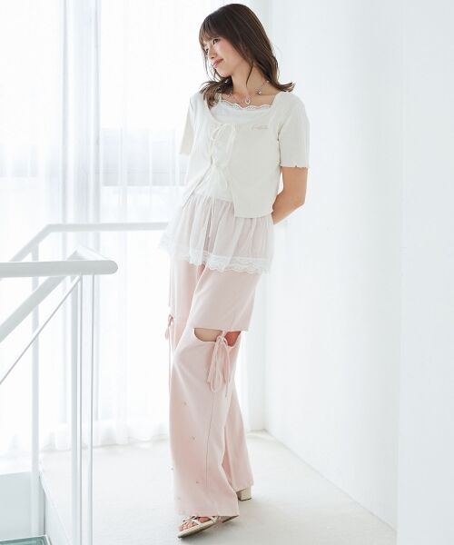 MAJESTIC LEGON / マジェスティックレゴン カーディガン・ボレロ | ペプラムキャミセットカットカーデ | 詳細25