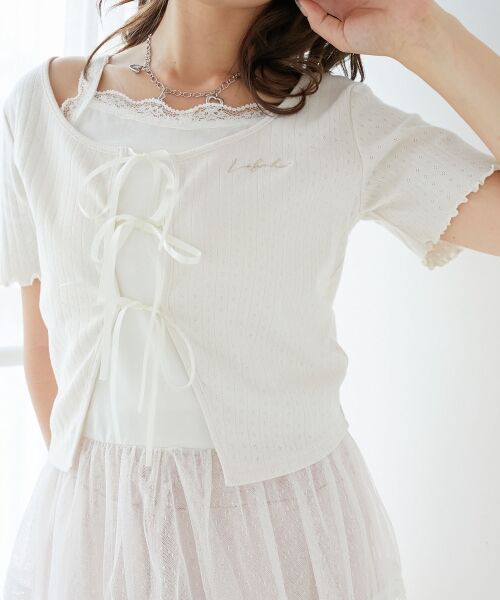 MAJESTIC LEGON / マジェスティックレゴン カーディガン・ボレロ | ペプラムキャミセットカットカーデ | 詳細30