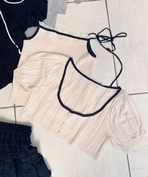 MAJESTIC LEGON / マジェスティックレゴン カーディガン・ボレロ | キャミ＆バイカラークロップドカーデ | 詳細24