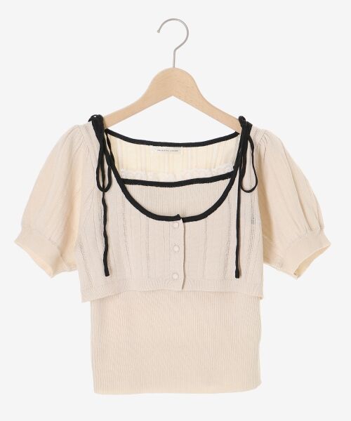 MAJESTIC LEGON / マジェスティックレゴン カーディガン・ボレロ | キャミ＆バイカラークロップドカーデ | 詳細25